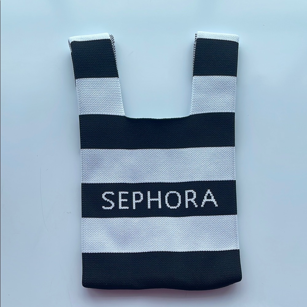 Sephora Black and White Striped Tote Bag